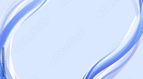 波のクールなブルーの背景素材。流れるようなライン