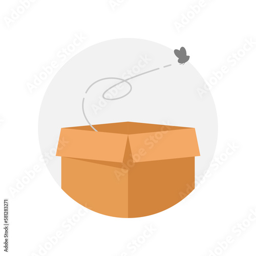 empty box concept illustration flat design vector eps10. modern graphic element for landing page, empty state ui, infographic