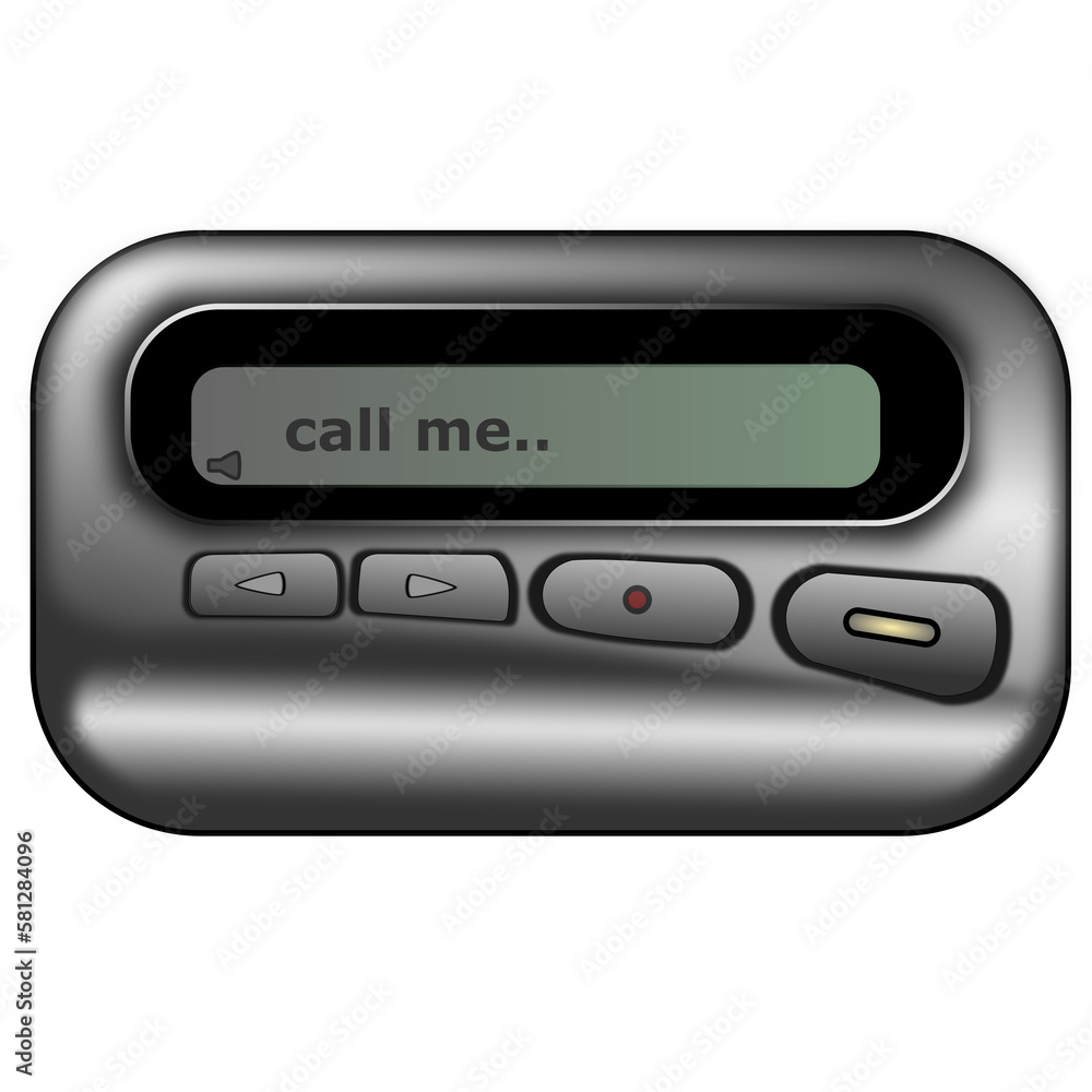 Fototapeta premium old vintage pager device message isolated on white