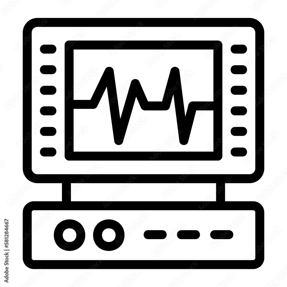 ecg monitor line icon ecg monitor line icon