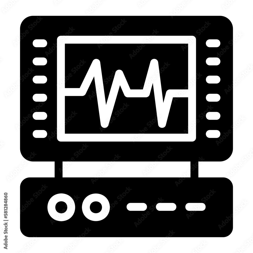 ecg monitor glyph icon ecg monitor glyph icon
