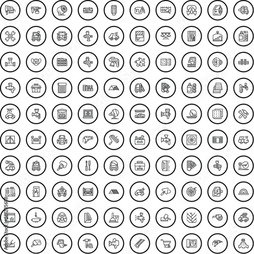 100 repair icons set. Outline illustration of 100 repair icons vector set isolated on white background