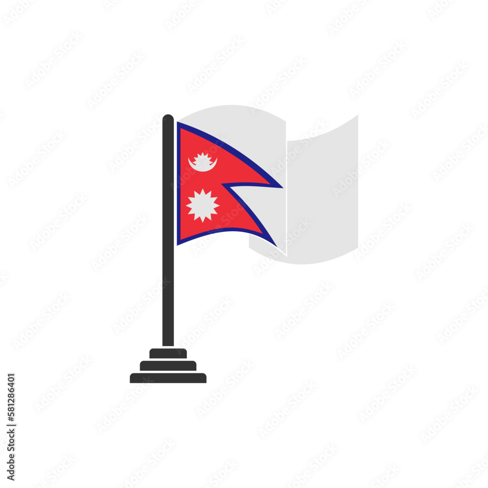Obraz premium Nepal flags icon set, Nepal independence day icon set vector sign symbol