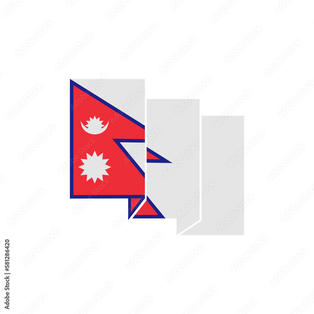 Obraz premium Nepal flags icon set, Nepal independence day icon set vector sign symbol