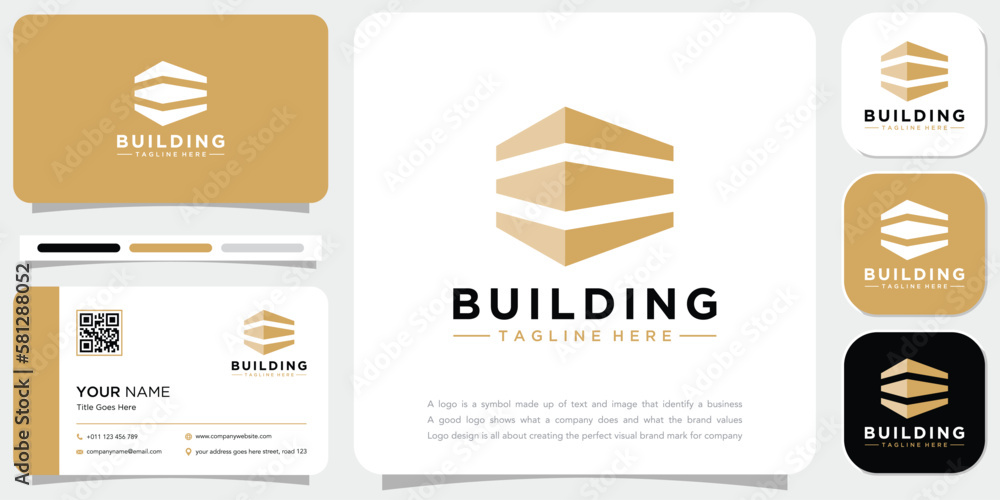 A building logo that is outside of a letter a with business card template. A building logo that is outside of a letter a with business card template.