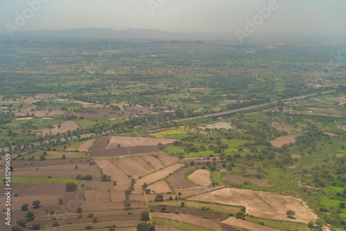 Wallpaper Mural Aerial top view of paddy rice terraces, green agricultural fields in countryside, mountain hills valley, Thailand. Nature landscape. Crops harvest. View from airplane Torontodigital.ca