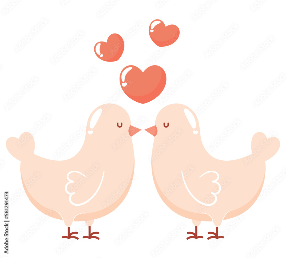 pigeons with hearts