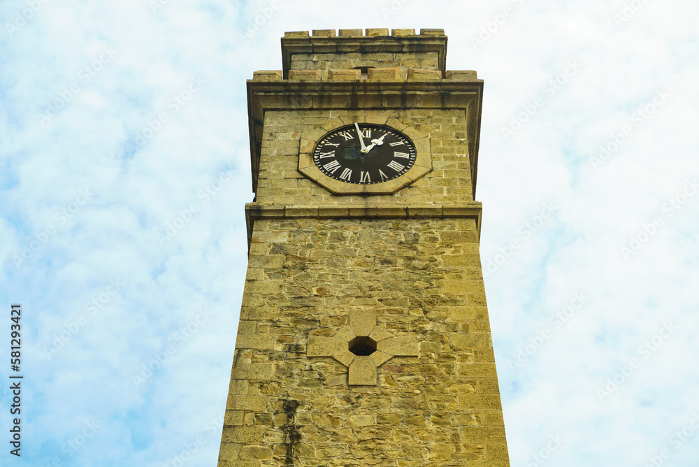 Old clock tower with roman numerals