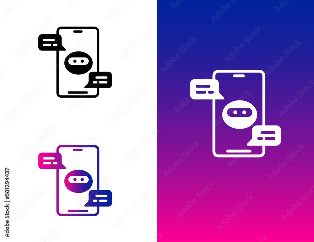 Conversational Bot, AI Chatbot, Robot Chat, Chatbot Assistant solid vector icon. Conversational Bot, AI Chatbot, Robot Chat, Chatbot Assistant solid vector icon.