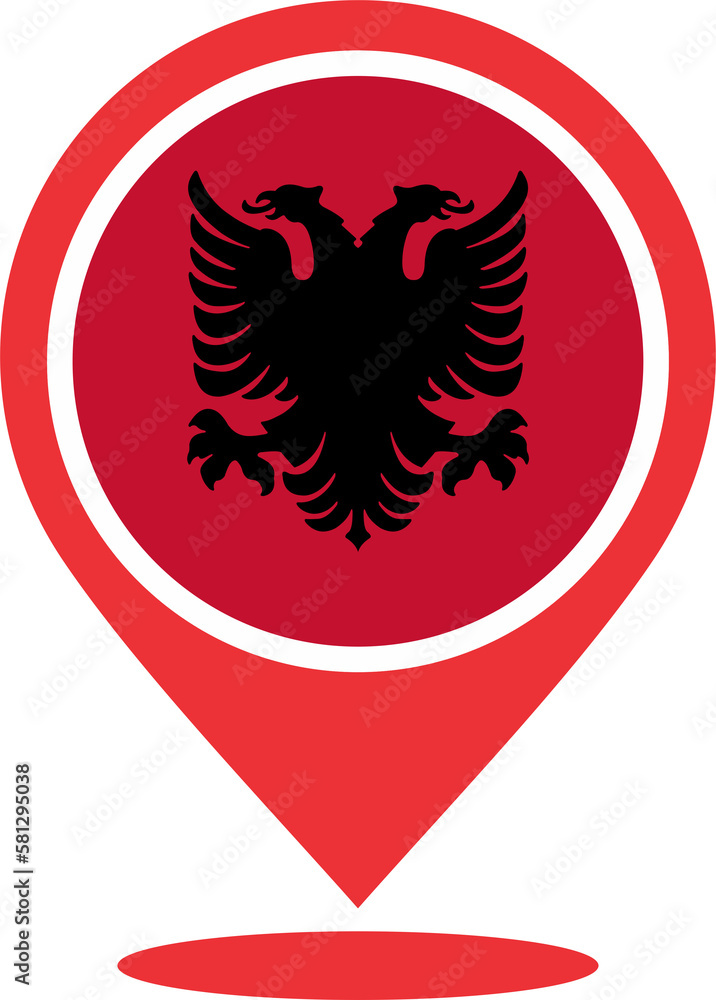 Albania flag pin map 2023031335 Albania flag pin map 2023031335