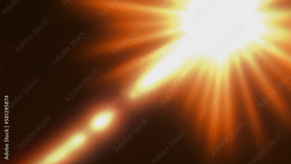 Obraz premium Sun flare in light leak background effect. 2D layout illustration
