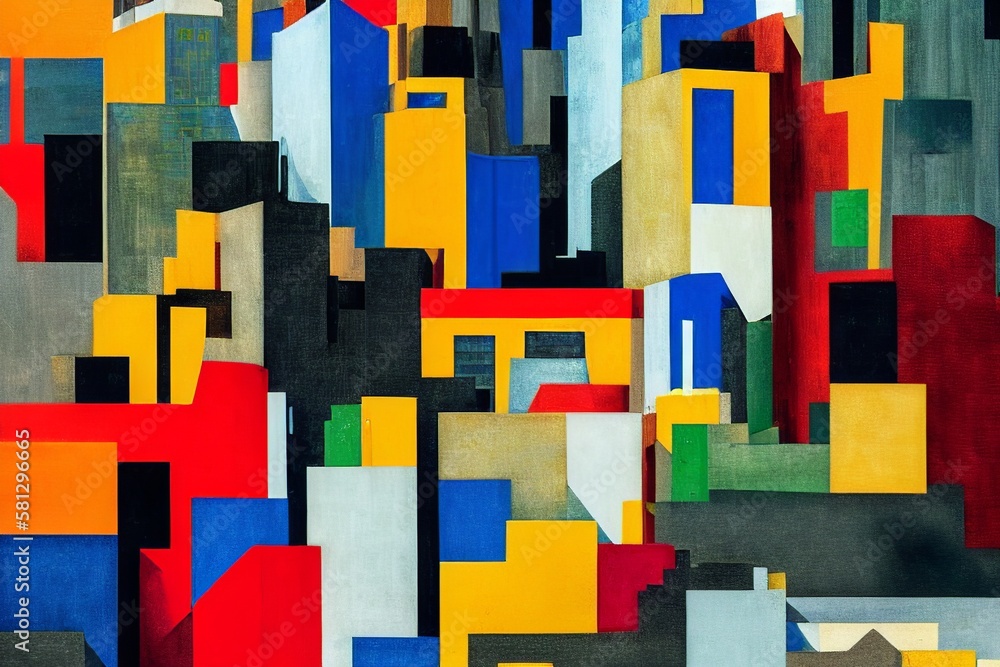cityscape paper collage, mixed media paper cutoff cityscape paper collage, mixed media paper cutoff