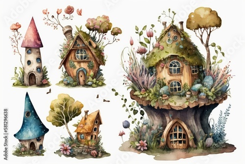 fairy tale house with flowers