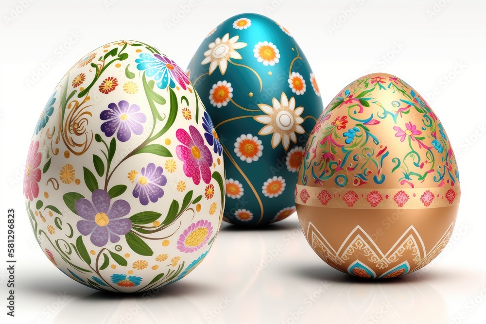 easter eggs on white easter eggs on white