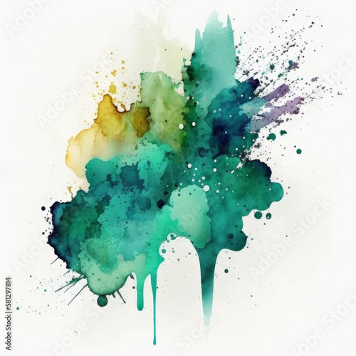 Digital Illustration of Abstract Watercolor Paint Background  Chaotic Explosion of Colors  for Backgrounds  as a Graphic Resource or Embellishment. Made in part with generative ai. 