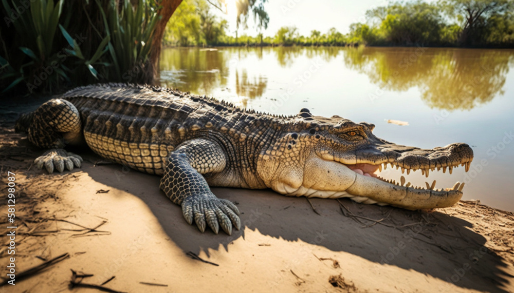 Fototapeta premium crocodile in action