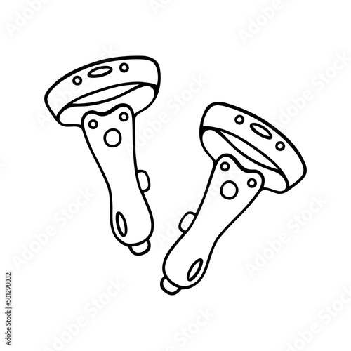 Movie controller vector icon. Game console symbol. Simple illustration isolated on white. Gamepad for vr games, entertainment. Modern gadget, gaming equipment. Clipart for logo, apps, web