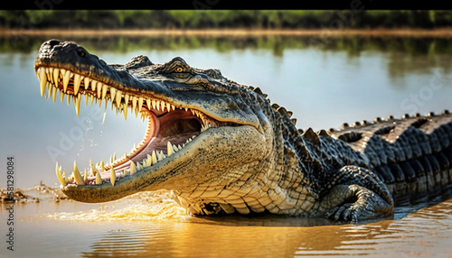 crocodile in action photo