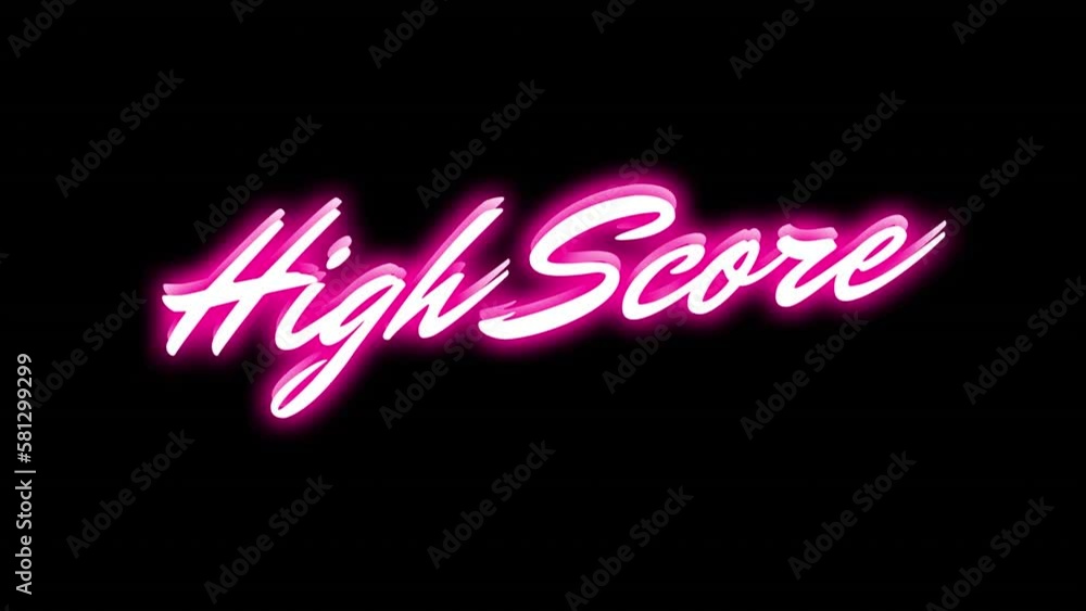 Animation of high score text on black background Animation of high score text on black background