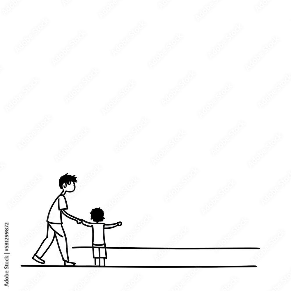 drawing with a black line on a white background, minimalism style, a man with a child, fantasy, generated in AI drawing with a black line on a white background, minimalism style, a man with a child, fantasy, generated in AI