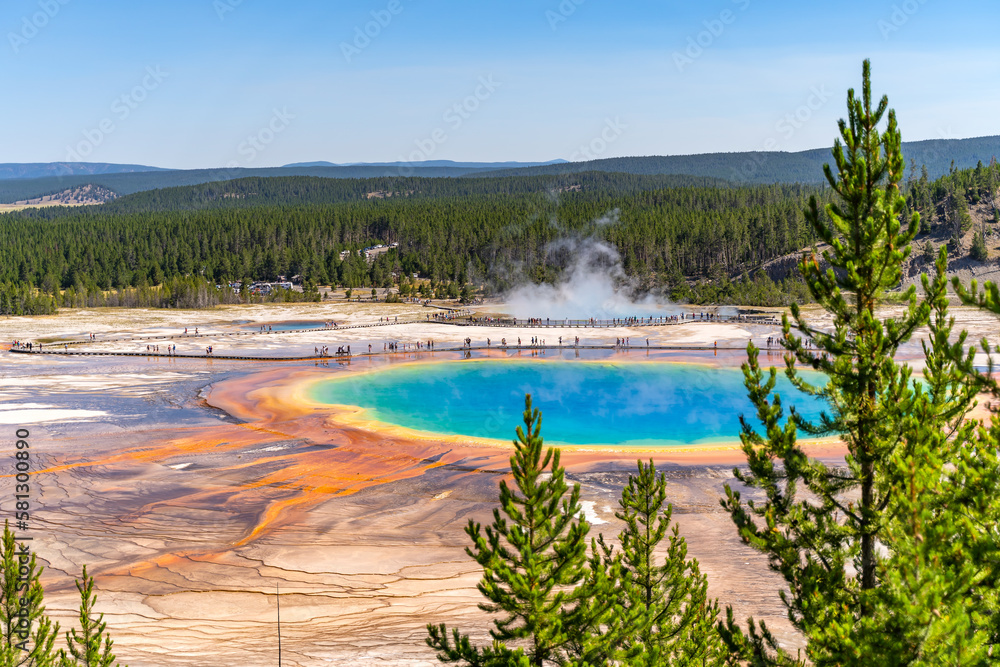 Grand Prismatic Spring in Yellowstone National Park. Grand Prismatic Spring in Yellowstone National Park.