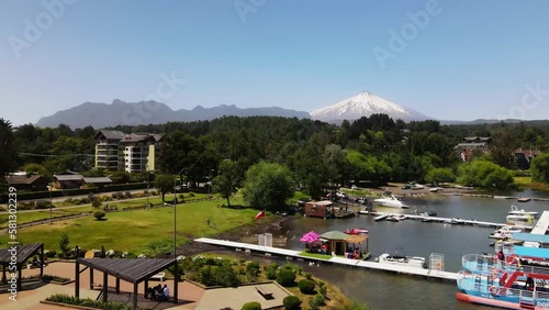 Wallpaper Mural Aerial shot of Pucon and Villarica volcano Torontodigital.ca