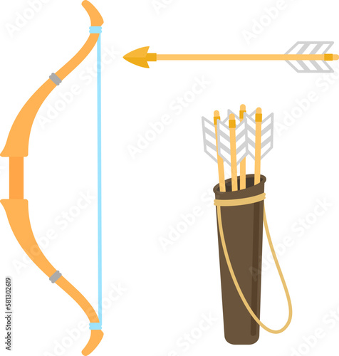 シンプルな弓矢と矢筒