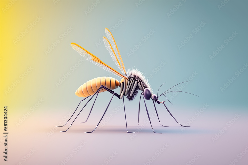 world malaria day, mosquito 3d isolated background. Generative AI world malaria day, mosquito 3d isolated background. Generative AI