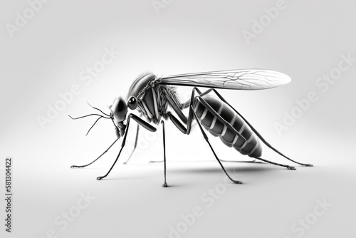 world malaria day, mosquito 3d isolated background. Generative AI photo