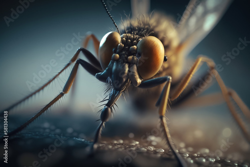 world malaria day, mosquito 3d isolated background. Generative AI © Brijesh