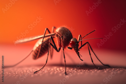 world malaria day, mosquito 3d isolated background. Generative AI