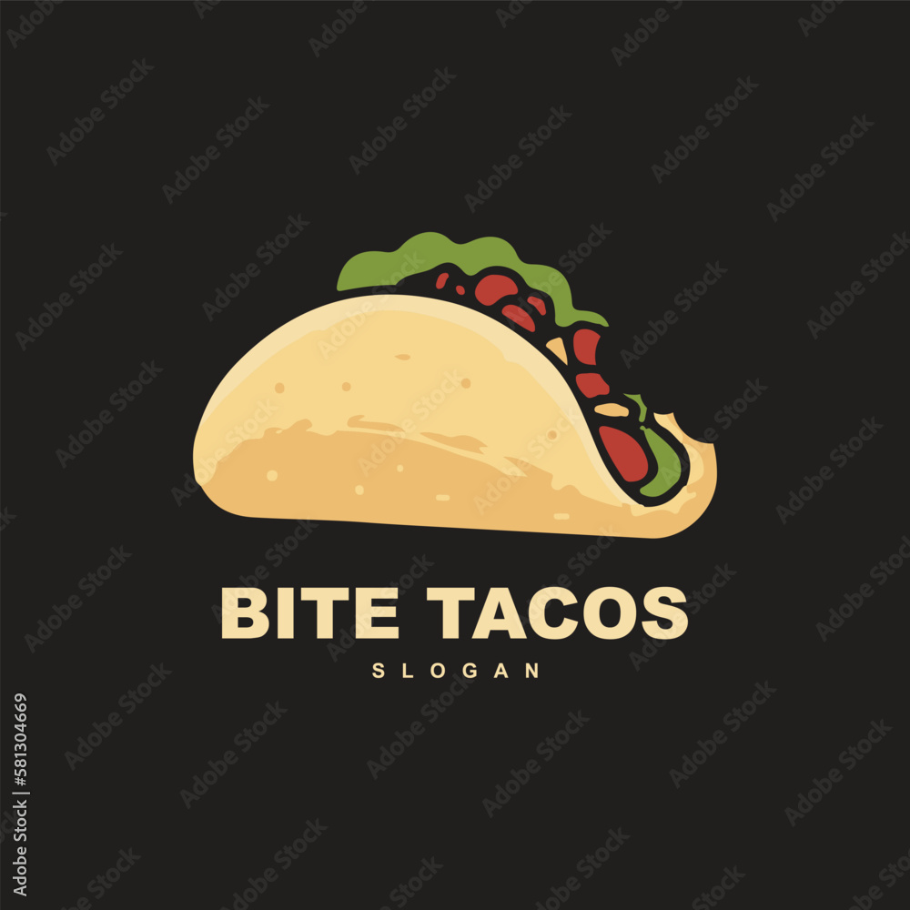Creative bite tacos logo design. fast food vector for your brand or business Creative bite tacos logo design. fast food vector for your brand or business