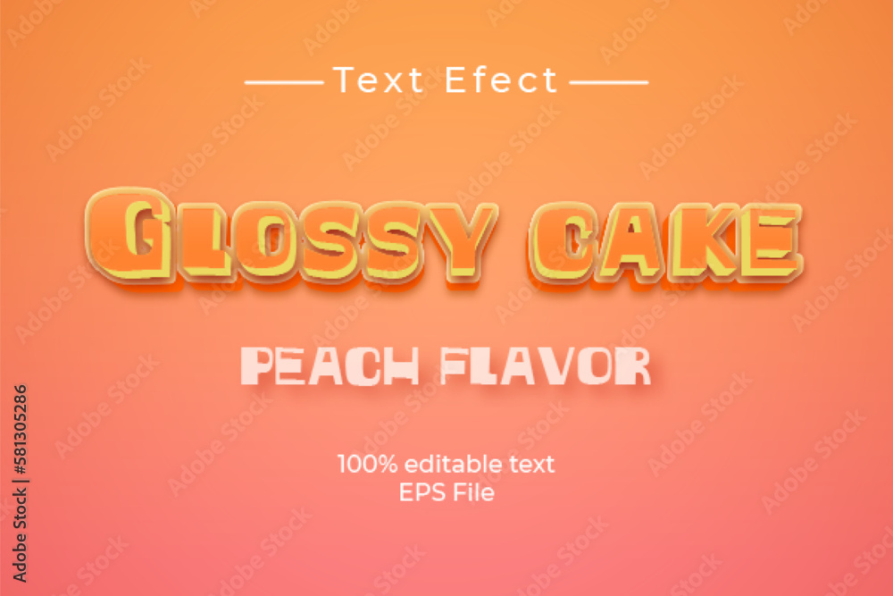 Editable glossy cake vector text effect