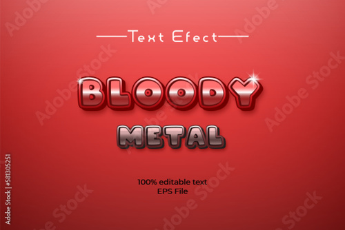 Editable bloody metal vector text effect