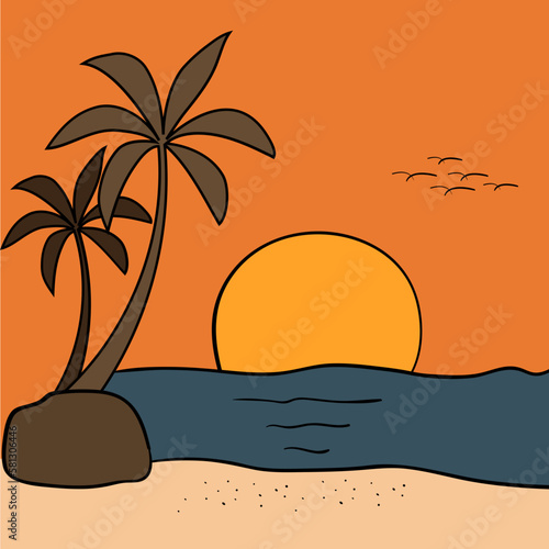 Sunscreen decorative design element for website, presentation, flyer, brochure, printing, application. illustration style