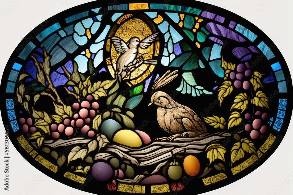 stained glass window in church stained glass window in church