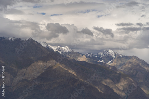 Karakoram high mountain hills. Nature landscape background  Skardu-Gilgit  Pakistan. Travel on holiday vacation.
