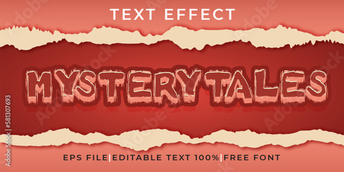 Mystery tales 3d text effect logo mockup vector template mockup