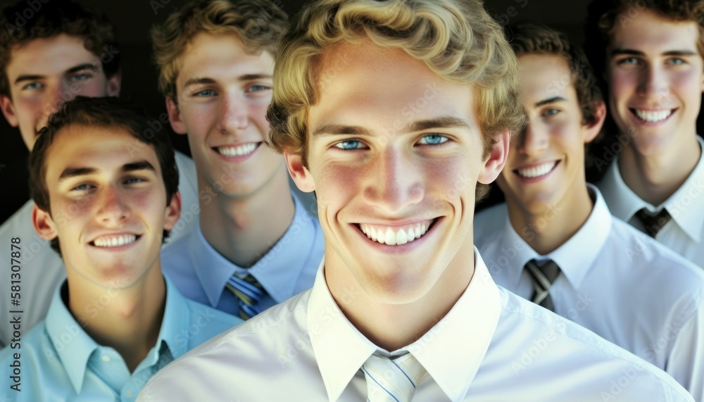 Group of Diverse and Empowered Caucasian White Youth Male High School Students Working Together in National Honor Society : Power of Collaboration in Clubs, Sports Teams (generative AI) Group of Diverse and Empowered Caucasian White Youth Male High School Students Working Together in National Honor Society : Power of Collaboration in Clubs, Sports Teams (generative AI)