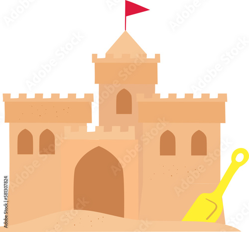 Summer sand castle summer illustration