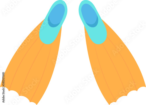 Diving fins summer illustration