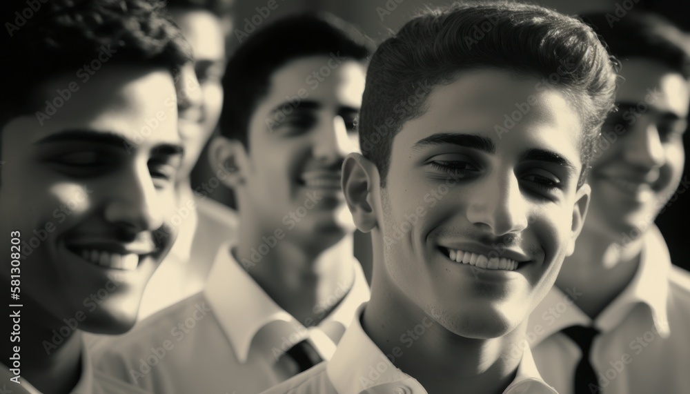 Group of Diverse and Empowered Middle Eastern Youth Male High School Students Working Together in Choir : Power of Collaboration in Clubs, Sports Teams (generative AI) Group of Diverse and Empowered Middle Eastern Youth Male High School Students Working Together in Choir : Power of Collaboration in Clubs, Sports Teams (generative AI)