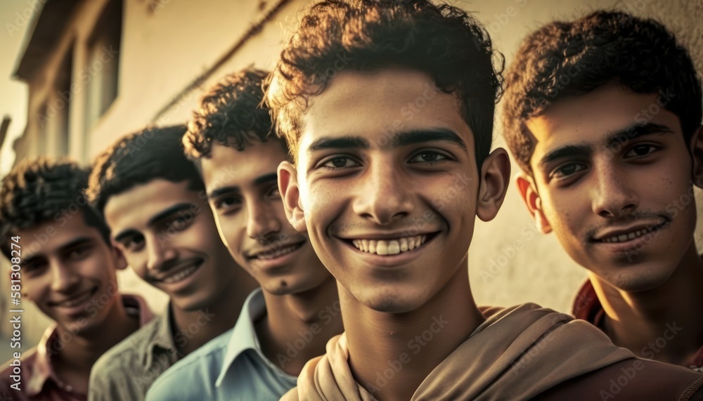 Group of Diverse and Empowered Middle Eastern Youth Male High School Students Working Together in Journalism Club : Power of Collaboration in Clubs, Sports Teams (generative AI) Group of Diverse and Empowered Middle Eastern Youth Male High School Students Working Together in Journalism Club : Power of Collaboration in Clubs, Sports Teams (generative AI)