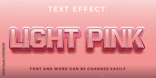 Light pink editable text style effect in 3d suitable for content creation etc