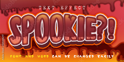 Text spookie halloween editable text style effect in 3d suitable for halloween banner event theme photo