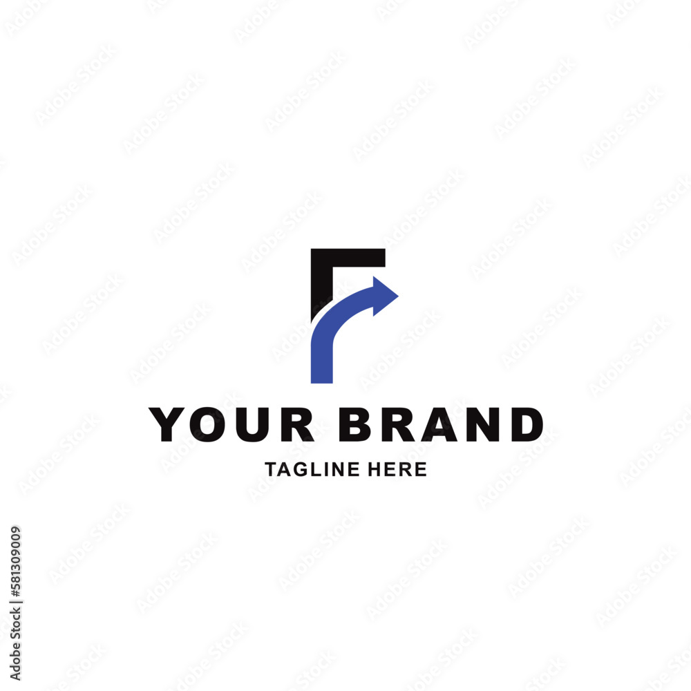 Letter F with arrow concept. Very suitable in various business purposes Letter F with arrow concept. Very suitable in various business purposes
