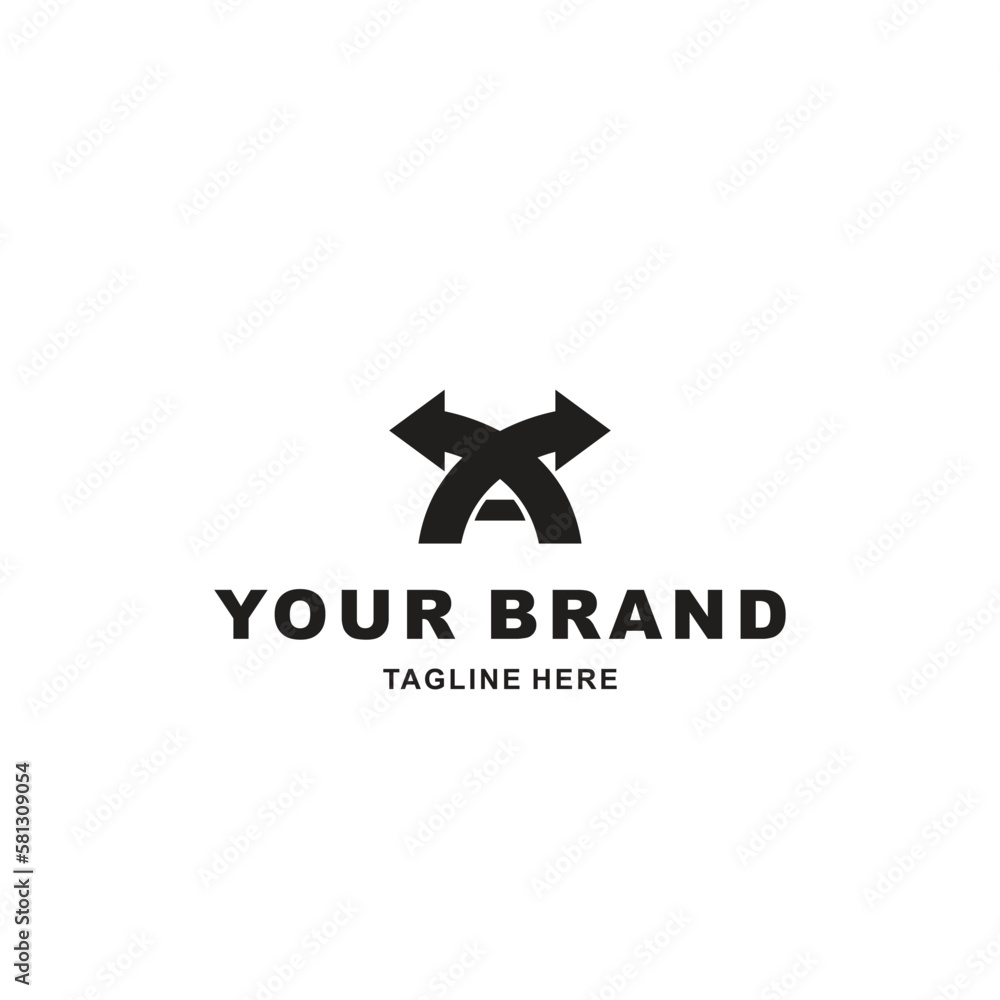 Letter A with arrow concept. Very suitable in various business purposes Letter A with arrow concept. Very suitable in various business purposes