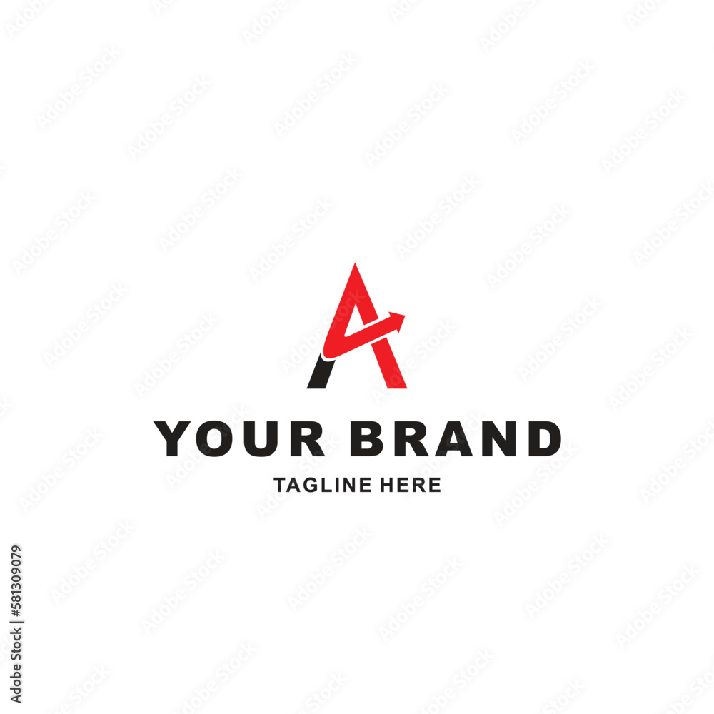 Letter A with arrow concept. Very suitable in various business purposes Letter A with arrow concept. Very suitable in various business purposes