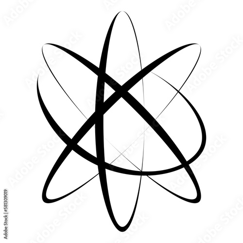 Atom icon. Modern abstract scientific symbol. Vector illustration isolated on white background.