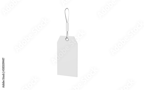 Kraft Paper Hang Tag Mockup Isolated On White Background. 3d illustration